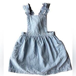 Zara toddler girls pinafore skirt dress chambray 2/3 years 2T 3T